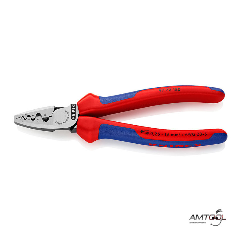 Кримпер для обтискання контактних гільз — Knipex 97 72 180, фото 1