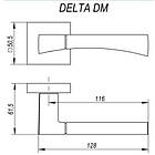 Ручки дверні FUARO DELTA DM SN/CP-3 матовий нікель/хром, фото 2