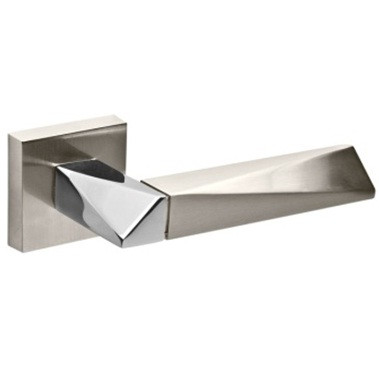 Ручки дверні FUARO DIAMOND DM SN/CP-3 матовий нікель/хром, фото 1