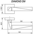 Ручки дверні FUARO DIAMOND DM SN/CP-3 матовий нікель/хром, фото 2