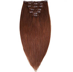 Волосся на шпильках 65 см 160 грамів. Колір #04 Шоколад