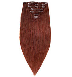 Волосся на шпильках 65 см 160 грамів. Колір #30 Натуральний рудий