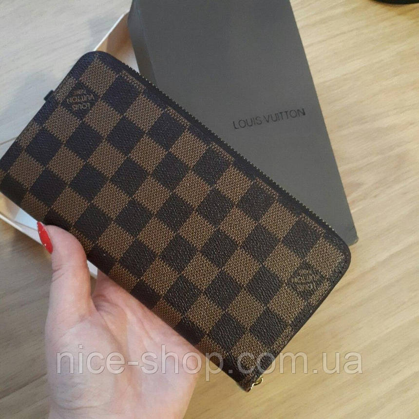 Гаманець Louis Vuitton коричневий в клітк, фото 2