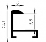 Рамка 30x45 з алюмінію - Срібло глянець 6 мм. -- з склом або з склопластиком, фото 4