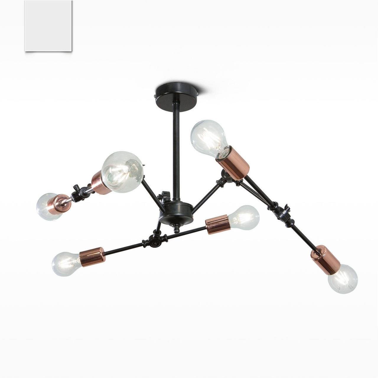 Люстра трансформер металева без плафонів у стилі лофт на кухню, в коридор, фото 1