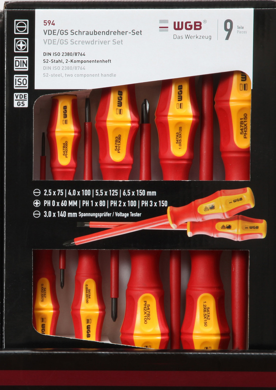 Набір діелектричних викруток 9-пред. WGB Німеччина арт. 5940000, фото 1