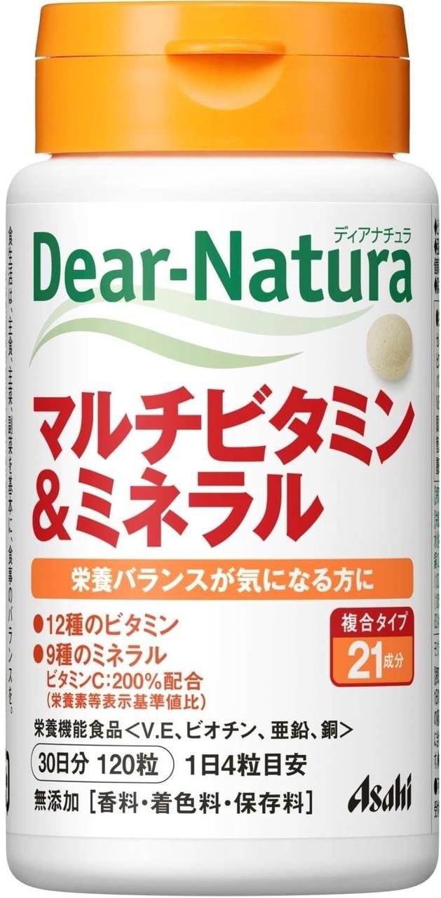 Asahi Dear Natura  Японські вітаміни мінерали, 120 таб