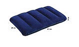 Подушка надувний Intex 68672 , синій, велюр, прямоуг., розмір 43*28*9 см кор., фото 4