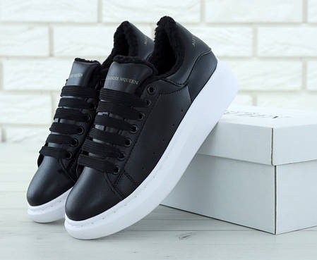 Жіночі кросівки Alexander McQueen Oversized Sneakers Black Winter. ТОП Репліка ААА класу., фото 2