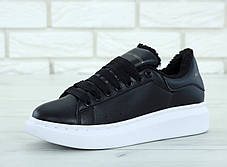 Жіночі кросівки Alexander McQueen Oversized Sneakers Black Winter. ТОП Репліка ААА класу., фото 3