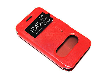 Шкіряний чохол-книжка для Huawei Ascend Y330-U11 червоний
