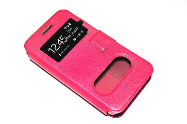 Шкіряний чохол-книжка для Huawei Ascend Y330-U11 рожевий