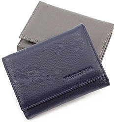 Синій шкіряний гаманець малого розміру Marco Coverna (17845)