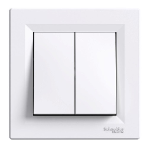 Кнопковий вимикач двоклавішний білий Asfora Schneider electric EPH1100121