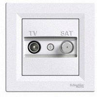 Розетка телевизионная + спутник проходная TV-SAT Schneider Electric Asfora Белый EPH3400321