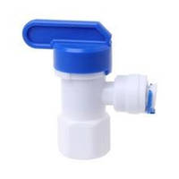 Кран пластиковий для бака зворотного осмосу кутовий з подсоединениями JG трубка 1/4" на внутрішнє різьблення 1/4"