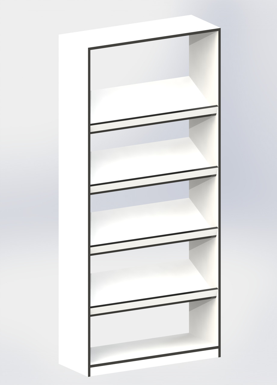 Стелаж кондитерський / овочевий з ДСП білий з похилими полками "СТАНДРТ" СТ-4 200x90x34