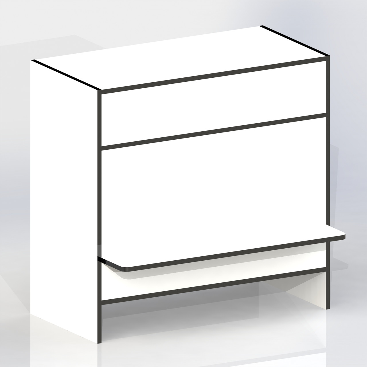 Торговий Прилавок з ДСП з бортиком білий "СТАНДАРТ" СТ-11.1(60) 88х60х45см