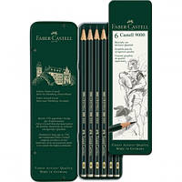 Набор графитных карандашей Faber Castell 9000 6ШТ Н-8В В МЕТАЛЛ.КОРОБКЕ (119063)