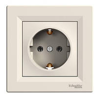 Розетка Asfora Schneider electric з заземленням кремова EPH2900123