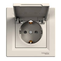 Розетка з захисною кришкою кремова Schneider еlectric Asfora EPH3100123