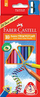 Набір кольорових олівців Faber Castell 10 кольорів ТРИГРАННІ JUMBO Картонна коробка