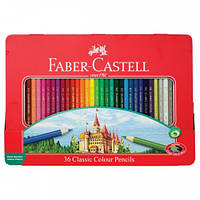 Набор цветных карандашей Faber Castell 36 цветов CLASSIC МЕТАЛЛИЧЕСКАЯ КОРОБКА