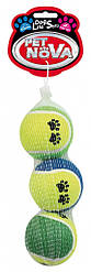 Тенісні м'ячі з принтом Pet Nova 6 см 3 шт