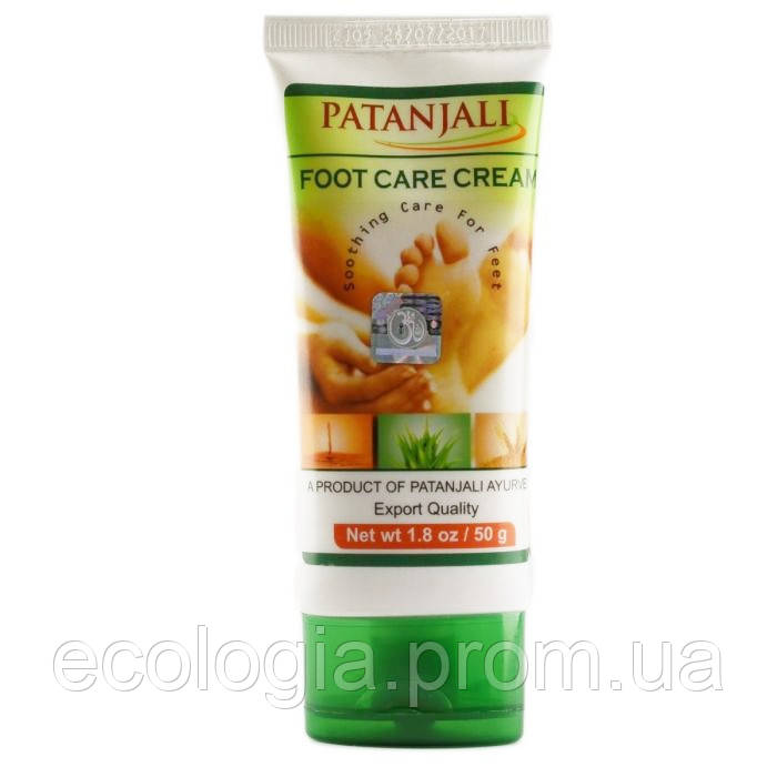 Крем для п'ят Patanjali Foot Care Cream загоюючий, від тріщин, результат, ступні! Аюрведа 50 гр Індія