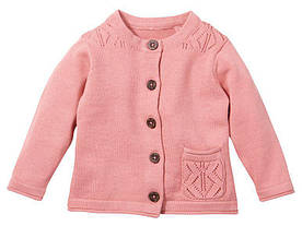 Светр для дівчинки на гудзиках кораловий р. 62/68