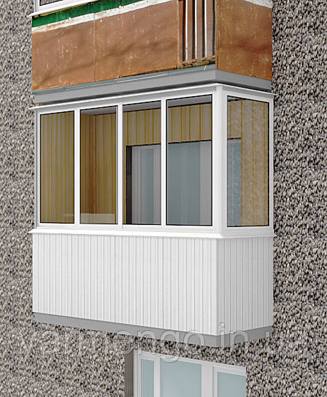 Остікання П-подібного балкона, Rehau — 70.