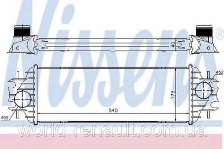 Радіатор інтеркулера на Рено Трафік II 1.9dci з 2001г./NISSENS 96762, фото 2