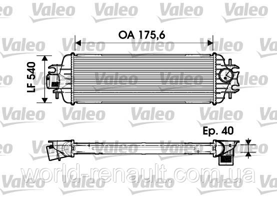 Радіатор інтеркулера на Рено Трафік II 2.5dci (135л.с.) з 2003г. / VALEO VAL817636