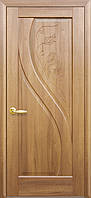 Межкомнатные двери Новый стиль Прима с гравировкой золотая ольха ПВХ DeLuxe