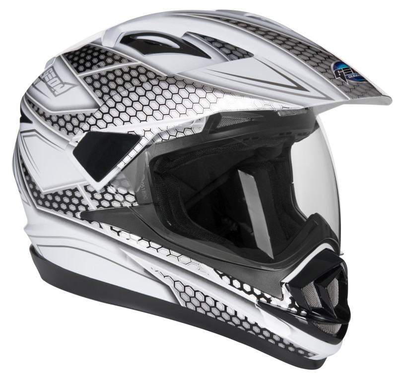 Шолом GEON 714 Дуал-спорт Trek біло-сірий, фото 1