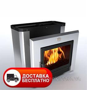 Піч-кам'янка для лазні Горизонталь Новаслав ПКС-02,04 (18,26 м³) дверка з панорамним склом 310х460 мм, фото 1