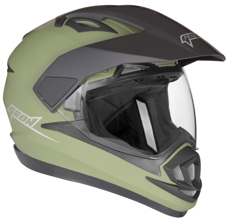 Шлем GEON 714 Дуал-спорт Trek хаки (зеленый) мат - для вашего