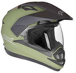 Шолом GEON 714 Дуал-спорт Trek хакі (зелений) мат