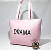 Яскрава молодіжна жіноча сумка тоут DRAMA великого розміру, Рожева новинка, фото 6