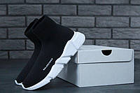 Кроссовки носки Balenciaga speed trainer black white Обувь Баленсиага сникерсы черно-белые женские мужские