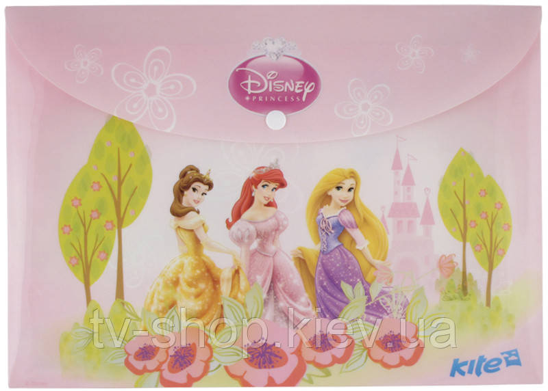 Папка на кнопке Kite Princess ,А4
