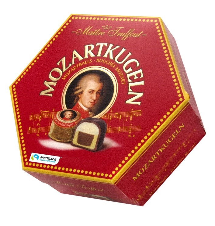 Цукерки праліне Maitre Truffout Mozart Balls, 300г 18шт/ящ