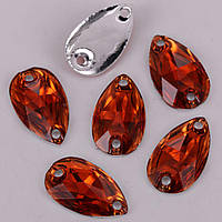 17х28мм. Краплі пришивні С/С. Smoked Topaz