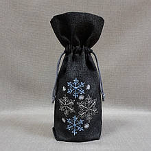 Мішечок для вина новорічний "Сніжинки"