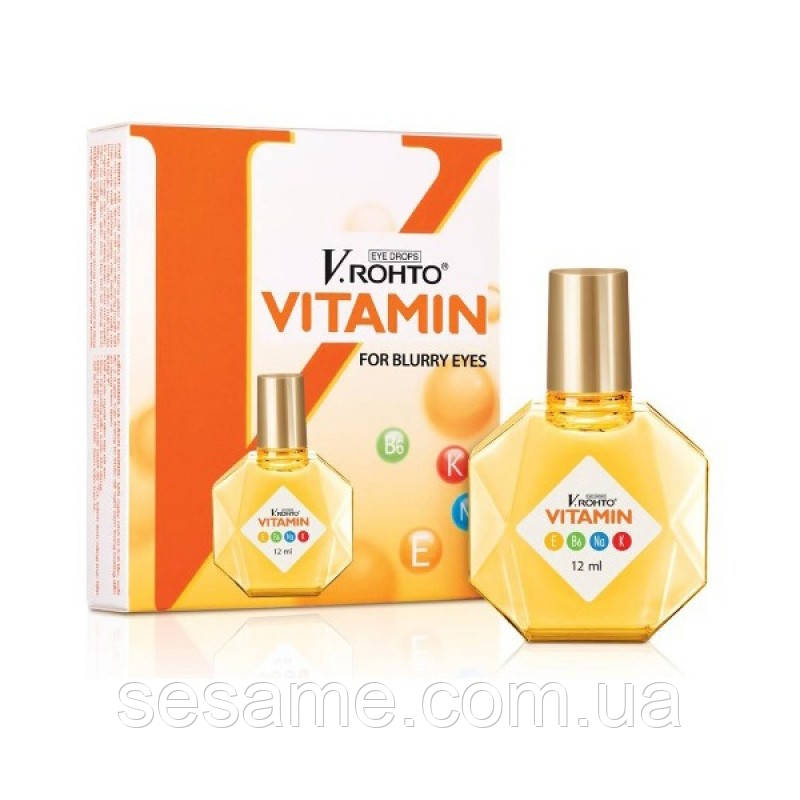 Краплі для очей із вітамінами та мінералами, очні краплі V.Rohto Vitamin 12ml