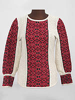 Вишиванка жіноча Ромби темно-червоні
