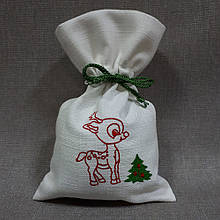 Мішечок новорічний "Оленятко з ялинкою"