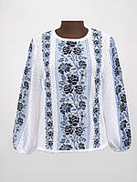 Вишиванка жіноча Троянди темно-сині (х/б)