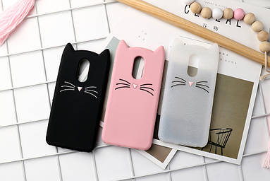 Гумовий 3D чохол для LG Q8 2018 Усики (3 кольори)