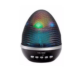 Портативна колонка WSTER WS-1802 LED Black Bluetooth, MP3, AUX